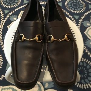 Gucci brown leather loafers